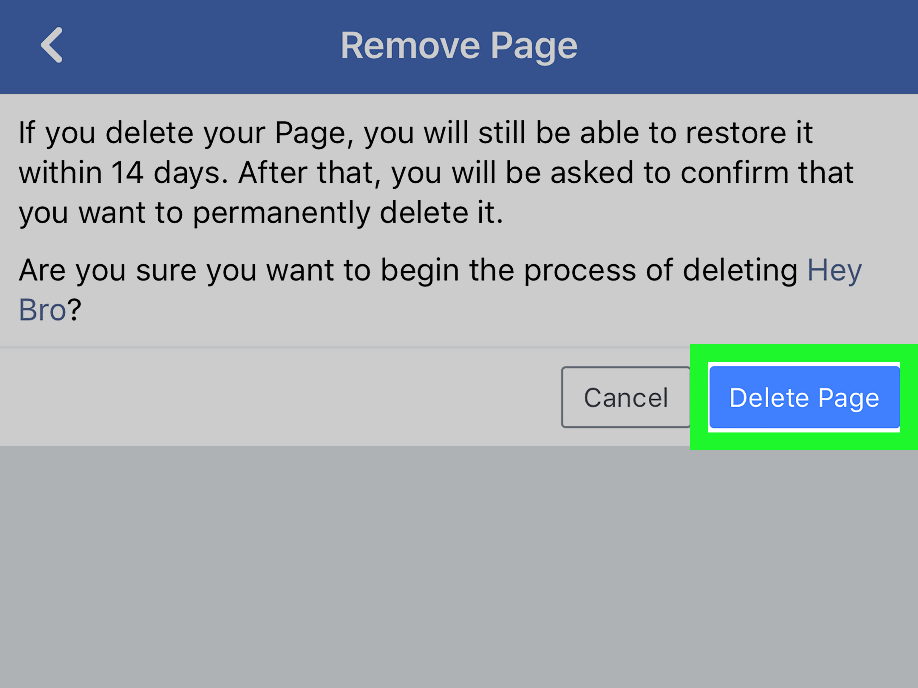 Facebook Deleted a Page